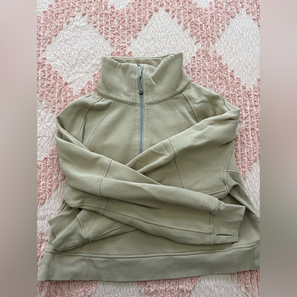 Lululemon Khaki Funnel Neck Scuba M/L